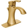 image:imageMoen Voss Chrome OneHandle Single Hole Bathroom Sink Faucet with Optional Deckplate 6903Gold
