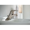 image:imageMoen WS84503 OneHandle Low Arc Bathroom Faucet ChromeSpot Resist Brushed Nickel