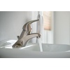 image:imageMoen WS84503 OneHandle Low Arc Bathroom Faucet ChromeSpot Resist Brushed Nickel