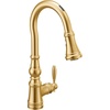 image:imageMoen Weymouth Brushed Gold Traditional Shepherds Hook Pulldown Kitchen Faucet Featuring Pull Down Spray Head with Power Boost S73004BGBrushed Gold