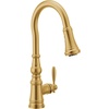 image:imageMoen Weymouth Brushed Gold Traditional Shepherds Hook Pulldown Kitchen Faucet Featuring Pull Down Spray Head with Power Boost S73004BGBrushed Gold