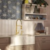 image:imageMoen Weymouth Brushed Gold Traditional Shepherds Hook Pulldown Kitchen Faucet Featuring Pull Down Spray Head with Power Boost S73004BGBrushed Gold