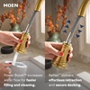 image:imageMoen Weymouth Brushed Gold Traditional Shepherds Hook Pulldown Kitchen Faucet Featuring Pull Down Spray Head with Power Boost S73004BGBrushed Gold