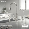 image:imageMoen Weymouth Brushed Gold Traditional Shepherds Hook Pulldown Kitchen Faucet Featuring Pull Down Spray Head with Power Boost S73004BGChrome