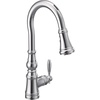 image:imageMoen Weymouth Brushed Gold Traditional Shepherds Hook Pulldown Kitchen Faucet Featuring Pull Down Spray Head with Power Boost S73004BGChrome