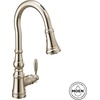 image:imageMoen Weymouth Brushed Gold Traditional Shepherds Hook Pulldown Kitchen Faucet Featuring Pull Down Spray Head with Power Boost S73004BGChrome