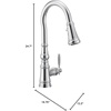 image:imageMoen Weymouth Brushed Gold Traditional Shepherds Hook Pulldown Kitchen Faucet Featuring Pull Down Spray Head with Power Boost S73004BGChrome