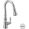 image:imageMoen Weymouth Brushed Gold Traditional Shepherds Hook Pulldown Kitchen Faucet Featuring Pull Down Spray Head with Power Boost S73004BGChrome