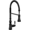 image:imageMoen Weymouth Brushed Gold Traditional Shepherds Hook Pulldown Kitchen Faucet Featuring Pull Down Spray Head with Power Boost S73004BGMatte Black