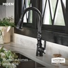 image:imageMoen Weymouth Brushed Gold Traditional Shepherds Hook Pulldown Kitchen Faucet Featuring Pull Down Spray Head with Power Boost S73004BGMatte Black