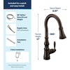 image:imageMoen Weymouth Brushed Gold Traditional Shepherds Hook Pulldown Kitchen Faucet Featuring Pull Down Spray Head with Power Boost S73004BGOil Rubbed Bronze