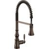 image:imageMoen Weymouth Brushed Gold Traditional Shepherds Hook Pulldown Kitchen Faucet Featuring Pull Down Spray Head with Power Boost S73004BGOil Rubbed Bronze