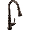 image:imageMoen Weymouth Brushed Gold Traditional Shepherds Hook Pulldown Kitchen Faucet Featuring Pull Down Spray Head with Power Boost S73004BGOil Rubbed Bronze