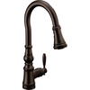 image:imageMoen Weymouth Brushed Gold Traditional Shepherds Hook Pulldown Kitchen Faucet Featuring Pull Down Spray Head with Power Boost S73004BGOil Rubbed Bronze