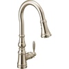image:imageMoen Weymouth Brushed Gold Traditional Shepherds Hook Pulldown Kitchen Faucet Featuring Pull Down Spray Head with Power Boost S73004BGPolished Nickel