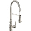 image:imageMoen Weymouth Brushed Gold Traditional Shepherds Hook Pulldown Kitchen Faucet Featuring Pull Down Spray Head with Power Boost S73004BGSpot Resist Stainless