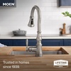 image:imageMoen Weymouth Brushed Gold Traditional Shepherds Hook Pulldown Kitchen Faucet Featuring Pull Down Spray Head with Power Boost S73004BGSpot Resist Stainless