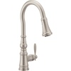 image:imageMoen Weymouth Brushed Gold Traditional Shepherds Hook Pulldown Kitchen Faucet Featuring Pull Down Spray Head with Power Boost S73004BGSpot Resist Stainless