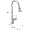 image:imageMoen Weymouth Brushed Gold Traditional Shepherds Hook Pulldown Kitchen Faucet Featuring Pull Down Spray Head with Power Boost S73004BGSpot Resist Stainless