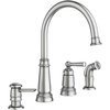 image:imageMoen 87042SRS Edison OneHandle High Arc Kitchen Faucet with Side Sprayer and Soap Dispenser 4Hole Spot Resist StainlessSpot Resist Stainless