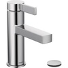 image:imageMoen Beric Chrome Modern OneHandle Single Hole Bathroom Faucet with Drain Assembly and Optional Deckplate for your Bath Sink 84774Chrome