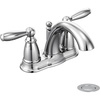 image:imageMoen Brantford Chrome TwoHandle LowArc Traditional Centerset Bathroom Faucet with Drain Assembly 6610Faucet