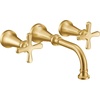 image:imageMoen Colinet Brushed Gold Traditional TwoHandle Widespread HighArc Bathroom Faucet with Cross Handles Valve Required TS44103BGBrushed Gold