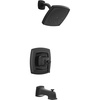 image:imageMoen Conway Spot Resist Brushed Nickel Bathroom Shower Trim Kit with Square Showerhead Handle Tub Spout and PosiTemp Valve Included 82922SRNMatte Black