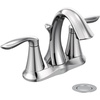 image:imageMoen Eva Brushed Nickel TwoHandle 4Inch Centerset Bathroom Faucet with Drain Assembly Bathroom Faucets for Sink 3Hole 6410BNChrome