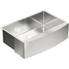 image:imageMoen G18121 Prep 18Gauge Steel Undermount Farmhouse Apron Front Single Bowl Kitchen Sink 30Inch x 21Inch Stainless Steel