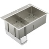 image:imageMoen GS161202R Luxe Chef Workstation System 33Inch Dual Mount Single Bowl Kitchen Sink Stainless SteelDouble Bowl