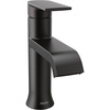 image:imageMoen Genta LX Matte Black OneHandle Modern Bathroom Sink Faucet with Optional Deckplate and LowArc Spout for Bath Countertop 6702BLMatte Black