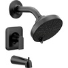 image:imageMoen Genta LX Matte Black Pressure Balancing Modern Shower Set with Showerhead Lever Handle and Tub Spout PosiTemp Valve Required T2473EPBLMatte Black