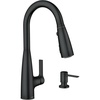 image:imageMoen Haelyn Matte Black Kitchen Faucet Featuring Pulldown Sprayer with Power Boost for a Faster Clean Modern Kitchen Faucet SingleHandle Easy Installation 87627BLMatte Black
