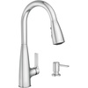 image:imageMoen Haelyn Matte Black Kitchen Faucet Featuring Pulldown Sprayer with Power Boost for a Faster Clean Modern Kitchen Faucet SingleHandle Easy Installation 87627BLChrome
