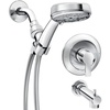 image:imageMoen Meena Matte Black Single Handle Modern Shower Faucet Set with Handshower and Tub Spout for Bathtub Valve Included 82618BLChrome