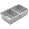 image:imageMoen Prep 18Gauge Stainless Steel Undermount 3175 x 185 x 9 Double Bowl Kitchen Sink with Rear Drains GS18259B