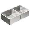 image:imageMoen Prep 18Gauge Stainless Steel Undermount 32 x 18 Double Bowl Kitchen Sink G18287
