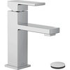 image:imageMoen Revyl Matte Black OneHandle Single Hole Modern Bathroom Sink Faucet with Optional Deckplate and Spring Loaded Drain Assembly 84771BLChrome