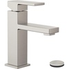 image:imageMoen Revyl Matte Black OneHandle Single Hole Modern Bathroom Sink Faucet with Optional Deckplate and Spring Loaded Drain Assembly 84771BLSpot Resist Nickel