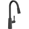 image:imageMoen Riley Pulldown Kitchen Faucet with Power Clean 7402SRS  Pulldown sprayer Power Clean spray Reflex docking system Spot resist stainless Singlehandle controlMatte Black