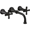 image:imageMoen TS44105BL Colinet Traditional Cross Handle Wall Mount Bathroom Faucet Trim Valve Required Matte BlackMatte Black