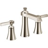 image:imageMoen TS6984NL Flara TwoHandle 8 in Widespread Lever Handle Bathroom Faucet Trim Kit Valve Required Polished NickelPolished Nickel