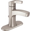 image:imageMoen WSL84733SRN Danika Single Handle 1 Hole Bathroom Faucet Spot Resist Brushed Nickel