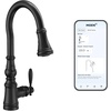 image:imageMoen Weymouth Brushed Gold Traditional Shepherds Hook Pulldown Kitchen Faucet Featuring Pull Down Spray Head with Power Boost S73004BGMatte Black