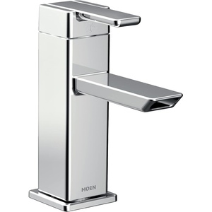 image:imageMoen 90 Degree Chrome OneHandle Modern Bathroom Faucet with Drain Assembly S6700Chrome