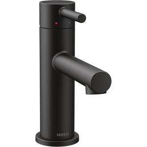 image:imageMoen Align Brushed Nickel OneHandle Modern Bathroom Faucet with Drain Assembly and Optional Deckplate 6190BNMatte Black