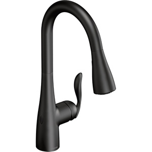 image:imageMoen Arbor Spot Resist Stainless Motionsense Wave Sensor Touchless OneHandle Single Hole Kitchen Sink Faucet 7594EWSRSMatte Black