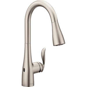 image:imageMoen Arbor Spot Resist Stainless Motionsense Wave Sensor Touchless OneHandle Single Hole Kitchen Sink Faucet 7594EWSRSStainless