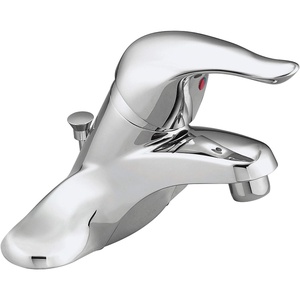 image:imageMoen Chateau Chrome OneHandle LowArc Centerset Bathroom Sink Faucet with Drain Assembly L4621Chrome